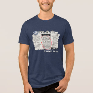 Klassifizierte Werbung für Präsident Trump 2024 Tri-Blend Shirt