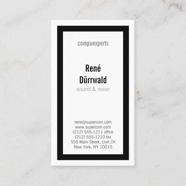 Klassifizierung in BW Visitenkarte (Vorderseite)