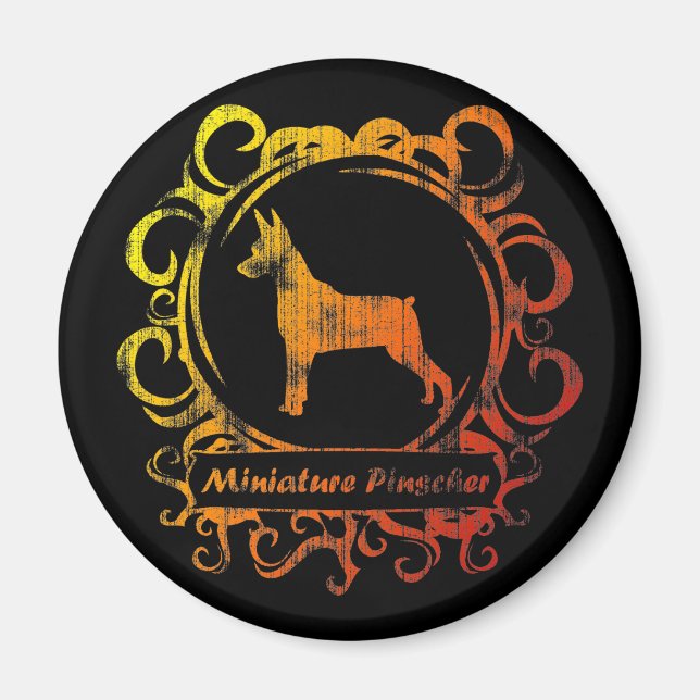 Klassiges verwittertes Min Pin Magnet (Vorne)