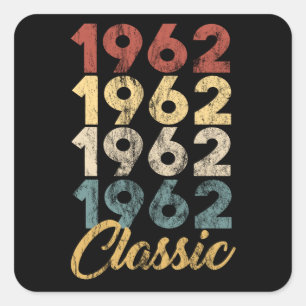 Klassik 1962 quadratischer aufkleber