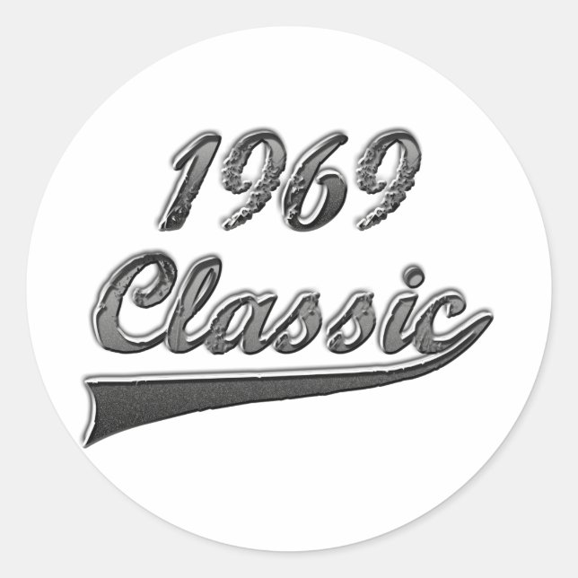 Klassik 1969 runder aufkleber (Vorderseite)