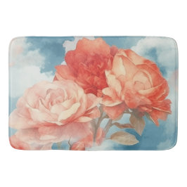 Klassik - Angelic Pink und Rote Rosen in weicher F Badematte