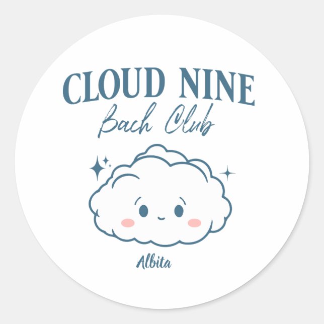 Klassik auf Cloud-Nr.-Junggeselinnen-Abschied Runder Aufkleber (Vorderseite)