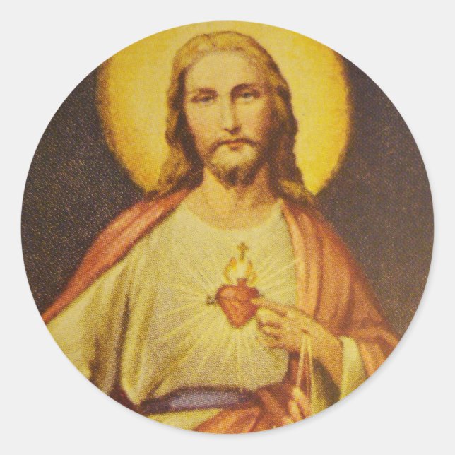 Klassik der 50er Jahre - Sacred Heart of Jesus CCD Runder Aufkleber (Vorderseite)