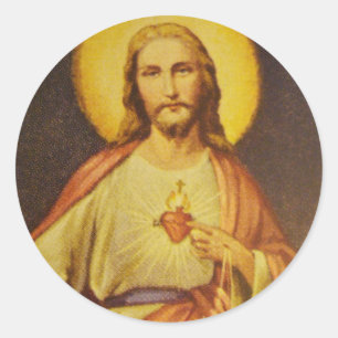 Klassik der 50er Jahre - Sacred Heart of Jesus CCD Runder Aufkleber