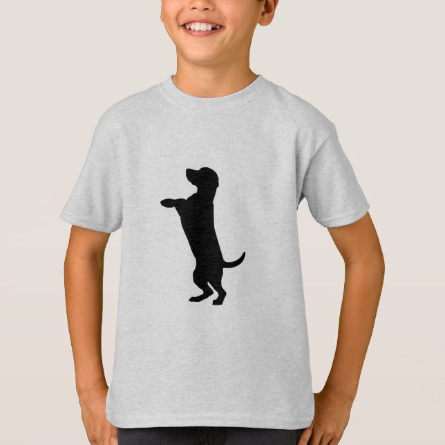 Klassik für Kinder Silhouetten von Hunden T-Shirt (Vorderseite)