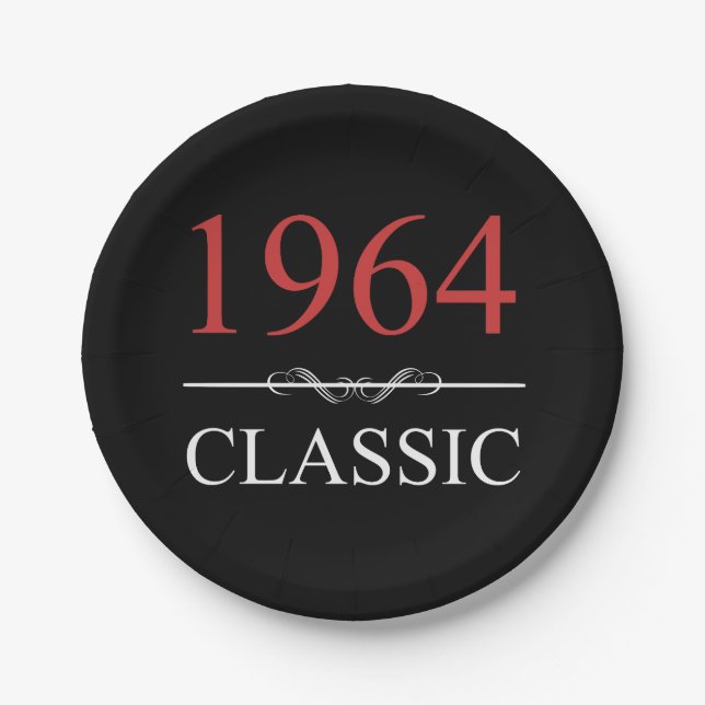 Klassiker 1964 60. Geburtstag Pappteller (Vorderseite)