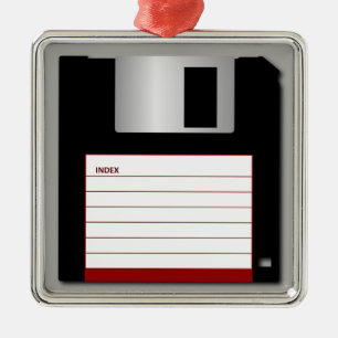 Klassiker 3,5" rote Diskette Ornament Aus Metall