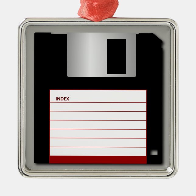 Klassiker 3,5" rote Diskette Ornament Aus Metall (Vorne)