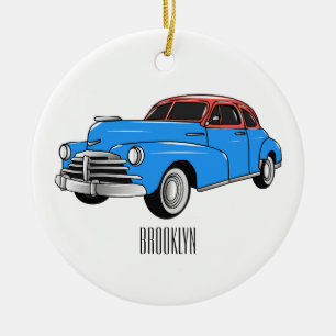 Klassiker-Auto 1948 Cartoon-Illustration Keramik Ornament