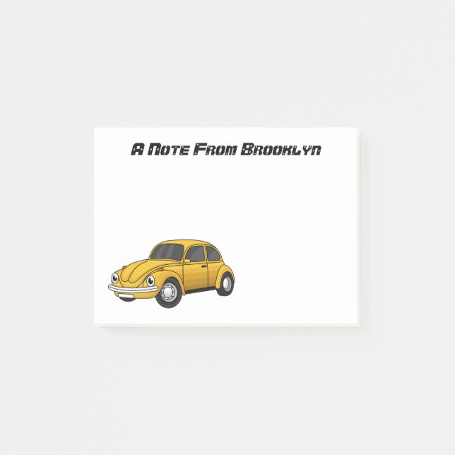 Klassiker-Auto-Cartoon Post-it Klebezettel (Vorderseite)