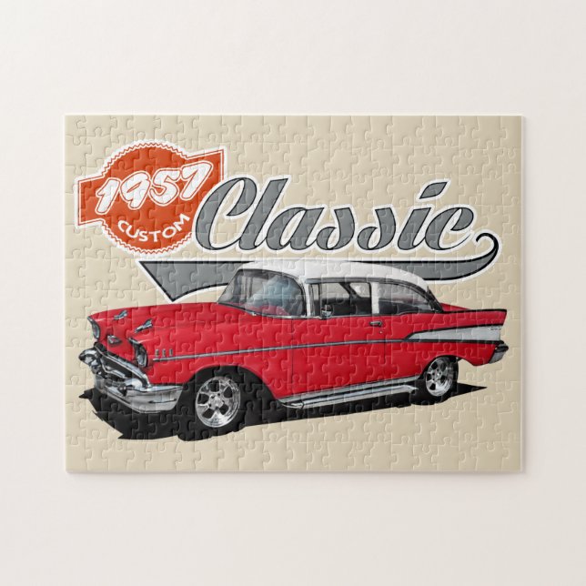 Klassiker-Auto des Rot-1957 Puzzle (Horizontal)