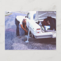 Klassiker-Auto-Platten Reifen-Postkarte