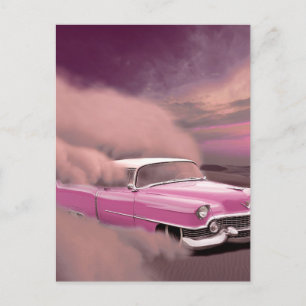 KLASSIKER-AUTOS PINK POSTKARTEN
