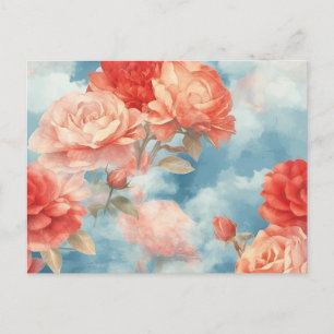 Klassiker - Engelhaftes Rosa und rote Rosen in san Postkarte
