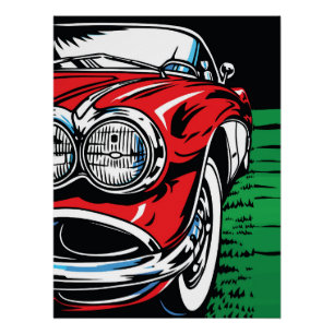 Klassiker Muscle Car Front Pop Art Retro Poster