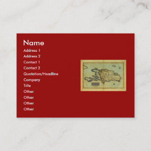 Klassikerantiquarian-Karte 1823 von Hispaniola u. Visitenkarte