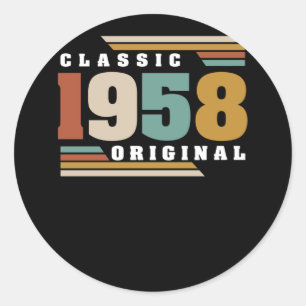 Klassisch 1958 Original 64. Geburtstag 64 Jahre al Runder Aufkleber