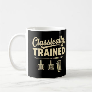 Klassisch ausgebildete Handhebel-Autopedale fahren Kaffeetasse