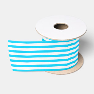 Klassisch Babyblau & Weiß Nautical Gestreift Prepp Satinband