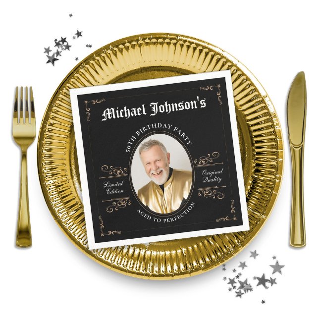 Klassisch bis perfekt 50. Geburtstag Serviette (Classic Aged to Perfection Custom 50th Birthday Napkins)