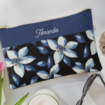 Klassisch Blau Elegant Floral Minimal