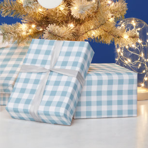 Klassisch Blau Kariert Weihnachten Geschenkpapier
