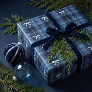Klassisch Blau-Navy-Schleife Chic Weihnachten Tart Geschenkpapier