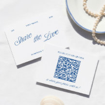Klassisch Blau Share the Love QR-Code Hochzeitsfot