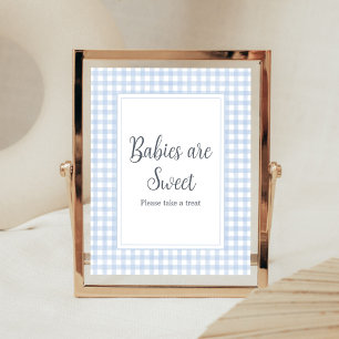 Klassisch blaue Gingham-Babys sind süß Poster
