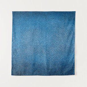 Klassisch blaue Lederhintergrundtextur Closeup.bl Wandteppich