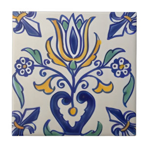 Klassisch-blaugelbe Blumenmuster-Fliesen Fliese