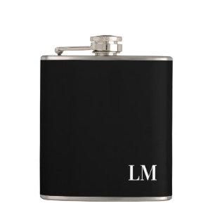 Klassisch Chic Elegante Hochzeitsmonogramm Flachmann