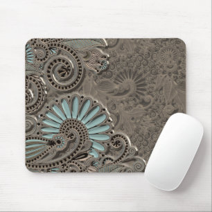 Klassisch Chic Hübsches Damast-Paisley-Blumenmuste Mousepad