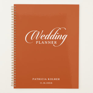 Klassisch-chic Terrakotta-Kalligrafie-Hochzeit Planer