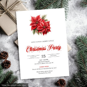 Klassisch-chic-vintage-Weihnachts-Poinsettien-Blum Einladung
