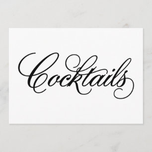 Klassisch   Cocktails Hochzeitsschild Einladung