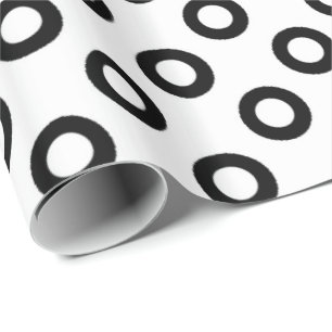 Klassisch, cool, elegante B&W-Polka-Punkte-Festtag Geschenkpapier