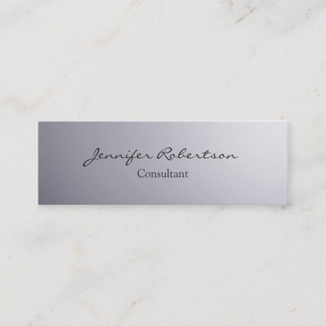 Klassisch einfach grau Schlicht Einzigartig Slim Mini Visitenkarte (Vorderseite)