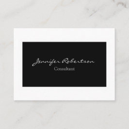 Klassisch einfach Schwarz-weiß Schlicht einzigarti Visitenkarte