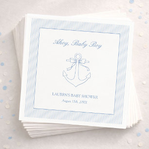Klassisch einfaches Ahoy Baby Boy Elegantes Dusche Serviette
