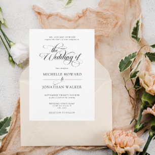 Klassisch Elegant Einfach Formelle Hochzeit Einladung