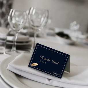 Klassisch & Elegant I Dunkelblau I Menü Platzkarte Tischnummer