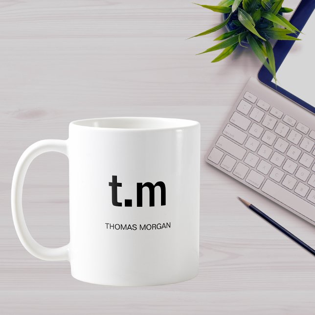 Klassisch Elegant Minimal Monogramm Kaffee Kaffeetasse (Von Creator hochgeladen)