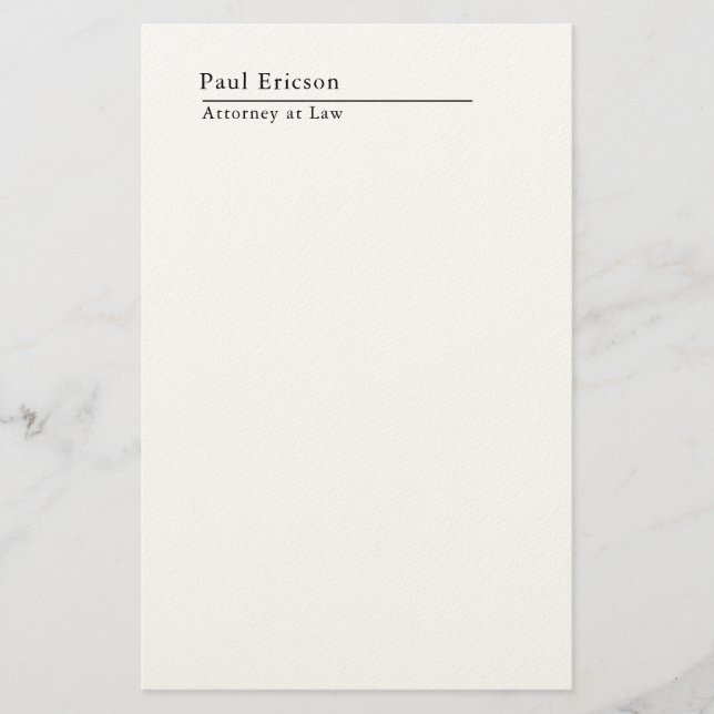 Klassisch Elegant Schlicht Professionell Briefpapier (Vorderseite)