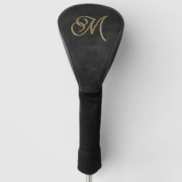 Klassisch Elegant Schwarz und Gold Vintag Mit Mono Golf Headcover