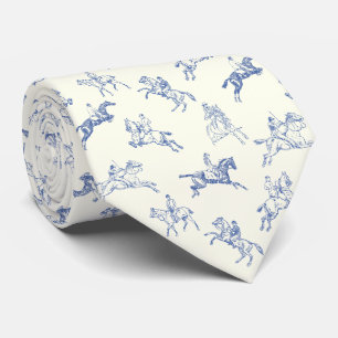 Klassisch elegante Reitsport Blue White Pferd Reit Krawatte