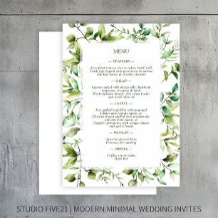 Klassisch elegante Rustikale Hochzeit an der blühe Menükarte