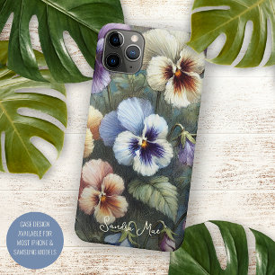 Klassisch elegante Stiefmütterchen Fine Art botani Case-Mate iPhone Hülle