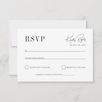 Klassisch elegante UAWG, wunderschöner lakonischer RSVP Karte
